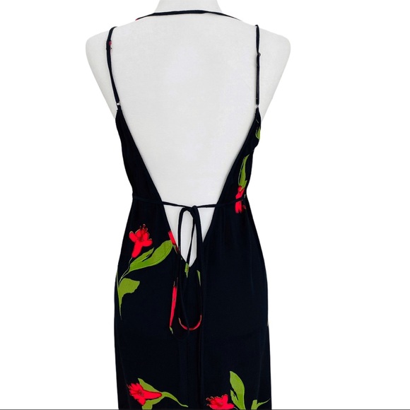 Reformation Seine Wrap Dress Black Floral - Picture 13 of 15